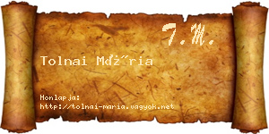 Tolnai Mária névjegykártya
