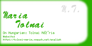 maria tolnai business card